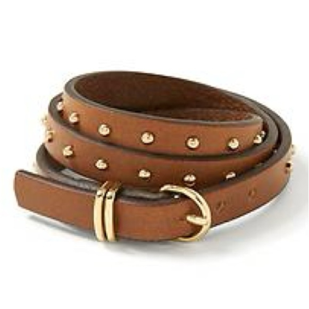 Banana Republic triple wrap Tan Studded leather Women's bracelet